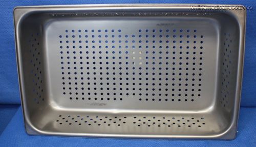 VOLLRATH Stainless Steel Perforated Pan Sterilization Dented 20.75&#034;x12.75&#034; 30043
