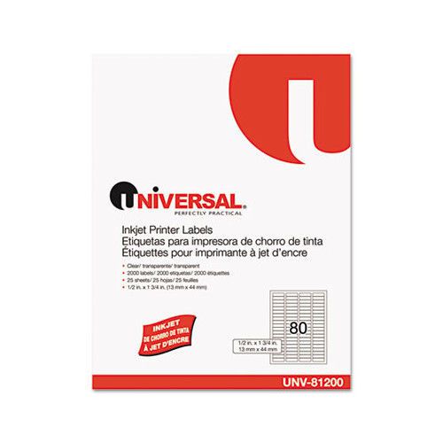 Universal® Inkjet Printer Labels, 80/Sheet, 2000/Pack