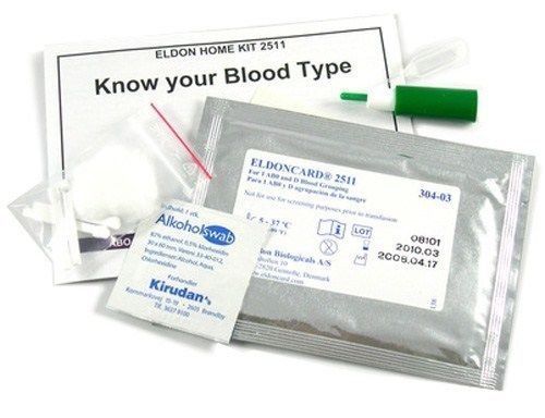 New blood typing test kit pk 5 eldoncard for sale