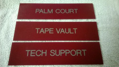 3 Signs- TECH SUPPORT / TAPE VAULT / PALM COURT