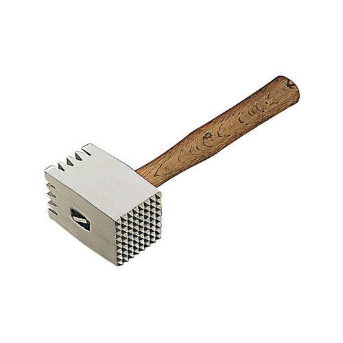 Paderno World Cuisine Meat Tenderizer with Wood Handle in Aluminium