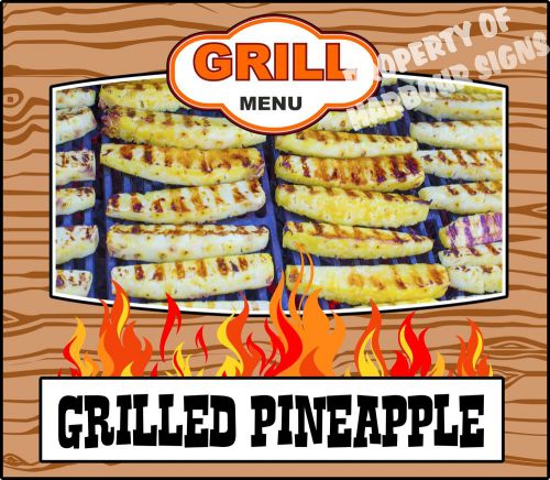 Grill Menu Grilled Pineapple Decal 14&#034; BBQ Food Truck Concession Restaurant