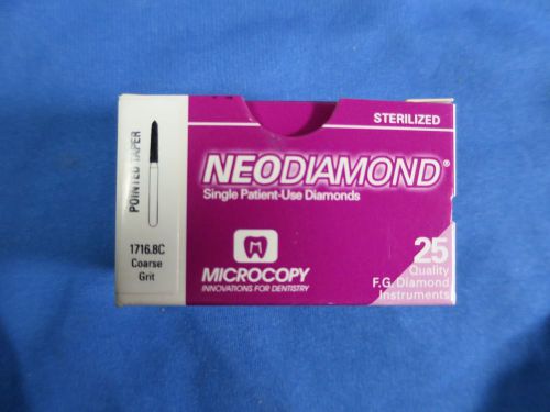 Microcopy NeoDiamond FG Pointed Taper #1716.8C. Box of 25 Diamond Burs.