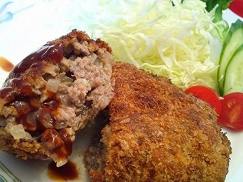 Japanese deep fried hamburger cutlets recipe -  food cuisines kitchen pdf file for sale