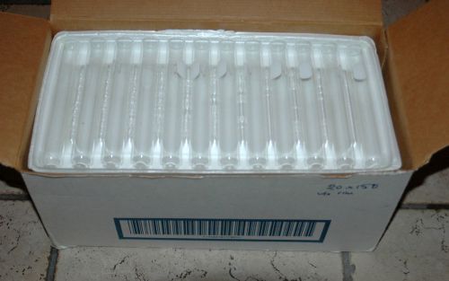 72 pyrex 9820-20 test tubes clear 34ml borosilicate glass150 x 20mm rimless -new for sale