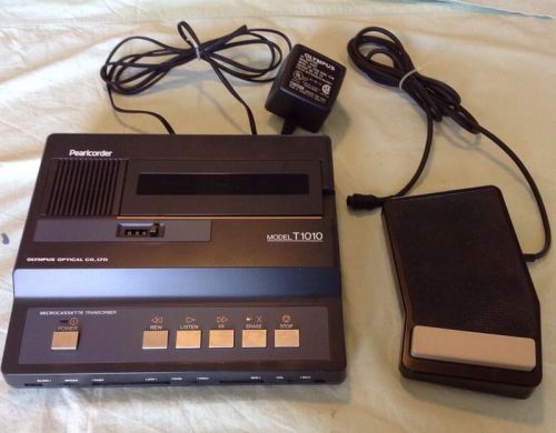 Olympus Pearlcorder T1010 Microcassette Transcriber Recorder w/ Footswitch