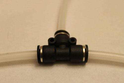 Push/Quick Connect T Fittings 1/4&#034;- 1/4&#034; OD Tubing Tee Union Hose (5) Water/Air
