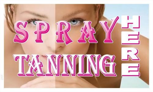 y047 Spray Tanning Here Banner Sign