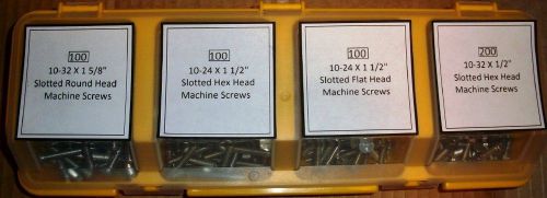 500 piece assorted hex, round, pan heads and various slots machine screw set for sale