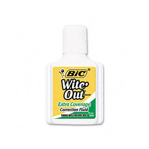 Bic corporation 20 ml bottle wite-out extra coverage correction fluid (1/dozen) for sale