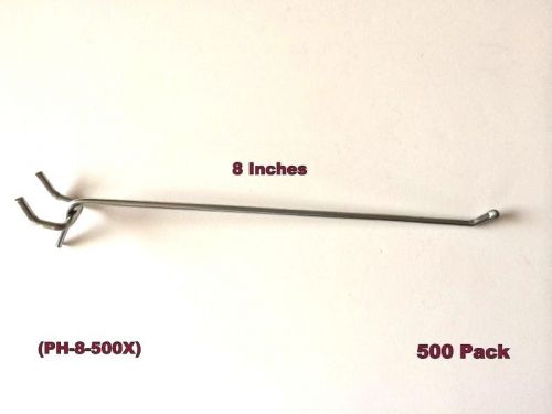 (500 PACK) American Made 8 Inch Metal Hooks. For 1/8 &amp; 1/4&#034; Pegboard or Slatwall