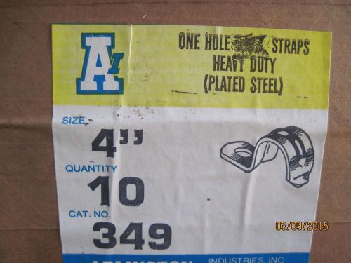 Arlington 349  lot of 10   4&#034; conduit clamps 1 hole new in box for sale