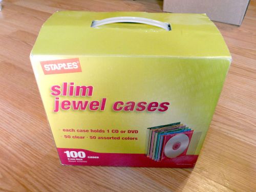 STAPLES 5mm Slim Jewel Cases for CD / DVD discs, Sinlges (Colored &amp; Black)