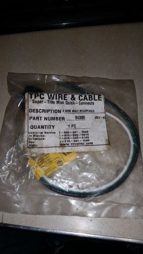 Tpc 84300 cordset, male 3 pin 1ft new for sale