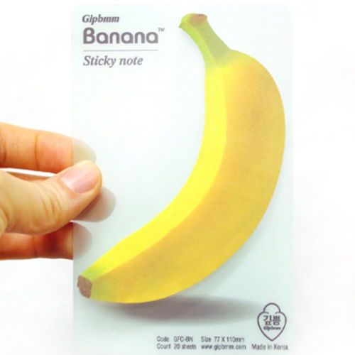 Yellow BANANA Fruit Design Memo Pad Sticky Notes / A Set of 20 sheets 77x110 MM