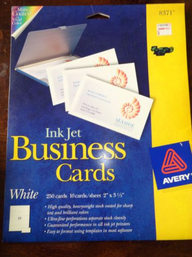 AVERY 8371 INKJET BUSINESS CARDS 250CT. &#034;FREE SHIP&#034;