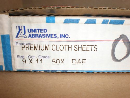 United Abrasives (SAIT) 9&#034; x 11&#034; 50x Premium Cloth Sheet Sandpaper - 84909