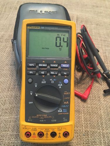 FLUKE 789 PROCESSMETER WITH LEADS AND CASE - WORKS GREAT!