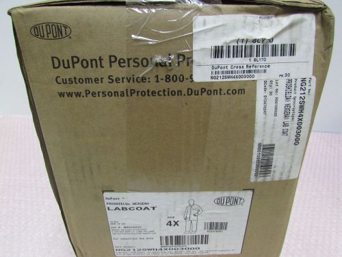 Dupont NG212SWH4X003000 Lab Coat 30 CT Case New in Factory Box  4XL