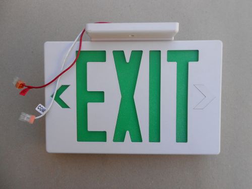 Green Letter Emergency Exit Sign-Modern-Industrial-277V AC-W/Mounting Plate