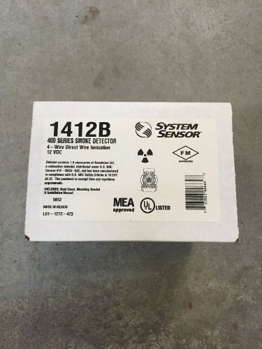 System sensor smoke detector 1412b 4 wire direct wire 12vdc for sale