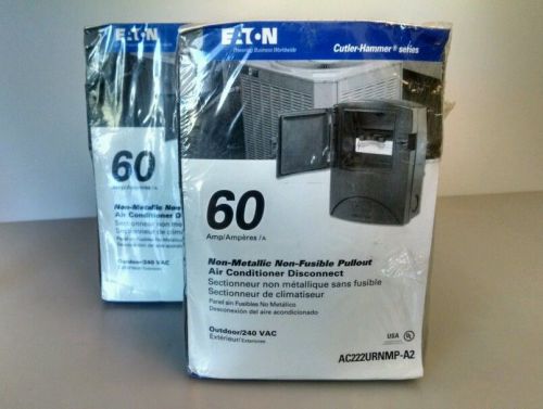 2 eaton corporation pullout air conditioner disconnect, outdoor/240 vac 60-amp for sale