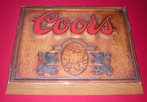 Coors Beer Advertisement Display Sign Bar Plaque Dated 1986