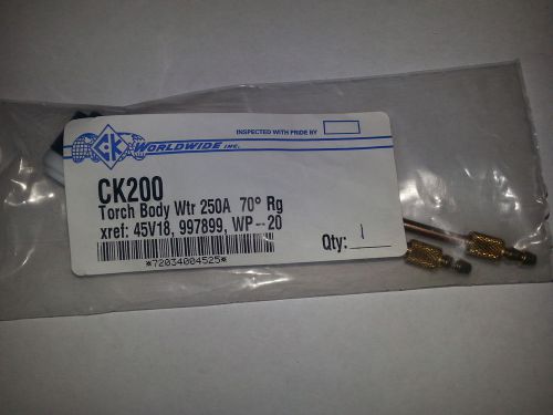 NEW CK  TIG TORCH BODY WATER COOLED  250A 70 DEGREES, WP-20  PT NO. CK200