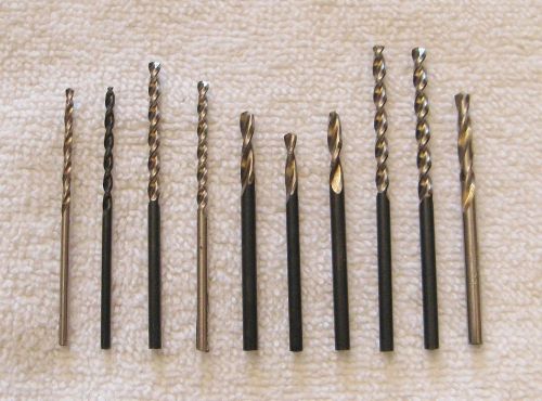 Lot of 10 HSS Miniature Mini Drills Jobber, Stub Length Spiral Flute RH Right