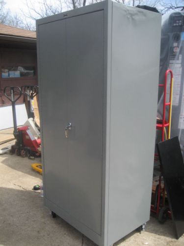 Hallowell heavy duty metal/steel 2 door storage cabinet w/casters brand new!!! for sale