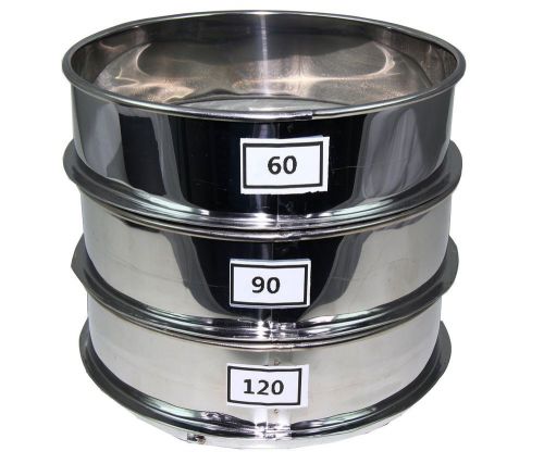 Aluminum herbal pollen set of 3 screen size stackable sifter 120  90  60 micron for sale