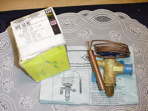 Alco hfe 1/2 rc thermostat expansion valve 3/8 x 1/2 sae 5 foot cap tube 1/2 ton for sale