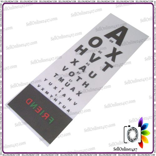 Snellen Test Chart Acrylic Sheet  In English Language - Eyes Vision Test Chart