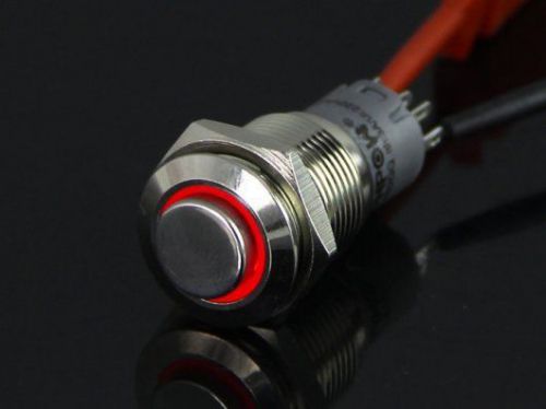 16mm Momentary Metal Illuminated Push Button - Red LED DIY Maker Seeed BOOOLE
