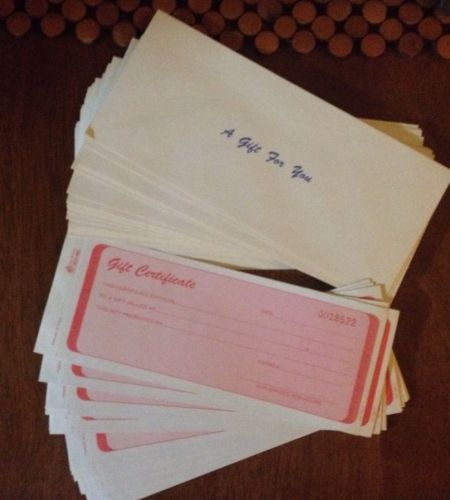 Gift Certificate Book with Stencil Receipt &amp; Envelopes - 25 Count - NEW