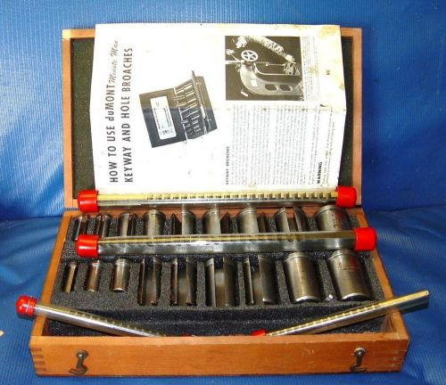 Dumont co. minute man keyway broach and bushing set 10-10a complete w/ wood box for sale