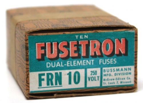 Bussmann Fusetron Dual Element Fuses FRN-10 250 Volt Lot of 10 FREE SHIPPING