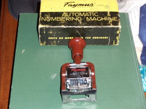 VINTAGE FAYMUS MODEL &#034;A&#034; AUTOMATIC NUMBERING MACHINE - 6 WHEELS - JAPAN - A-5370