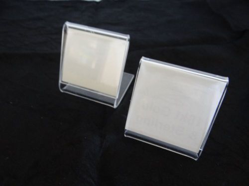 2 Clear Plastic Sign Holders for Small 2&#034; by 2&#034; Sign or Display