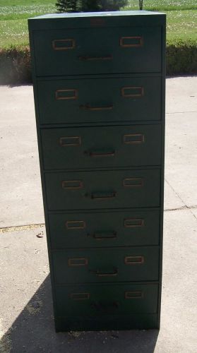 General Fireproofing Vintage Dark Green Filing Cabinet