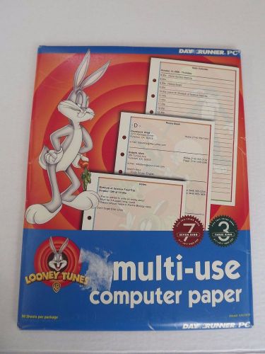 Day Runner Looney Tunes 94460 7 Ring 3 Ring Computer Paper 50 Sheets 100 Pages