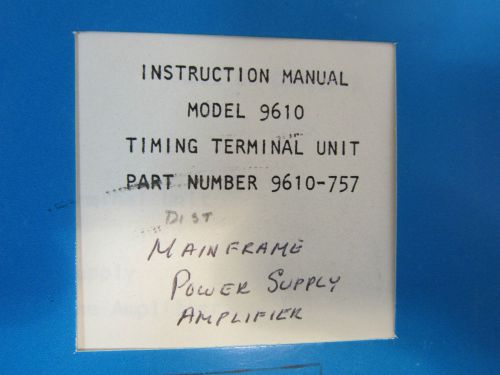 Datum 9610 Timing Terminal Unit Instruction Manual