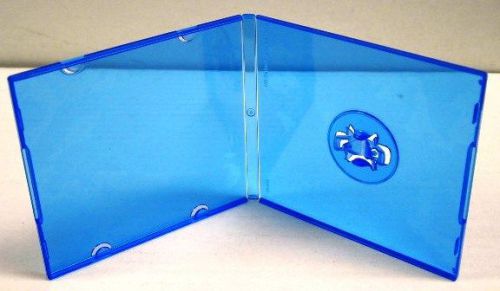 200 New Mini Blue CD DVD Slim Poly Case w/Sleeve,Patented M-Lock Hub, SF16SM-BLU