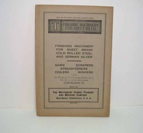 1921 WATERBURY FARREL BUTT AND HINGE MACHINERY CATALOG/ BOOK *B*