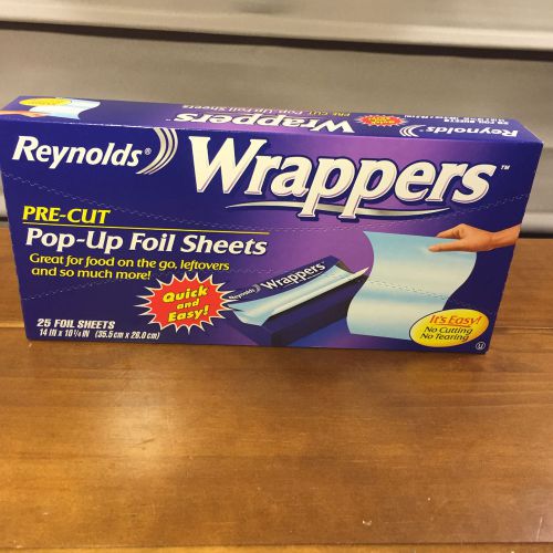 5 Packs Reynolds Wrappers Pre-Cut Pop-Up Foil Sheets 25 Foil Sheets Each Pack
