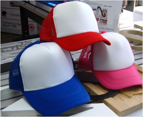 15 blank kids cap hat for sublimation red blue  pink select your colors for sale