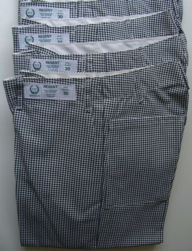 Chef Pants Lot 4 New 30 Black White Checked Houndstooth