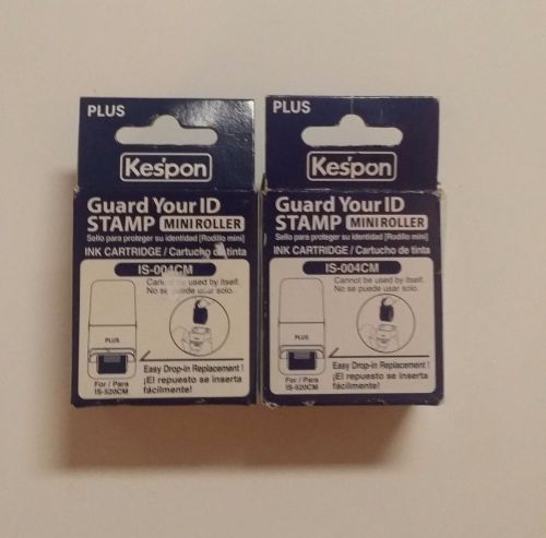 2 Kespon Plus Guard Your ID Mini Roller Stamp Refill Ink Cartridge IS004CM 520CM