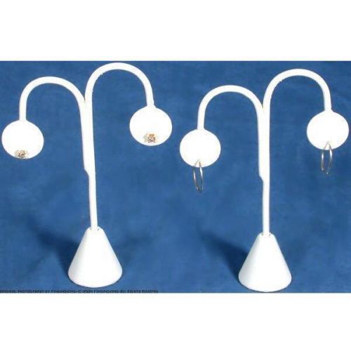 2 Faux White Leather Earring Displays 5 1/4&#034;
