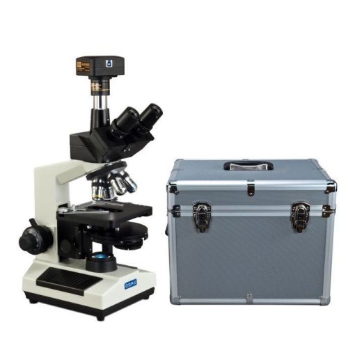Omax 40x-2000x 14mp usb3 digital phase contrast led microscope + aluminum case for sale